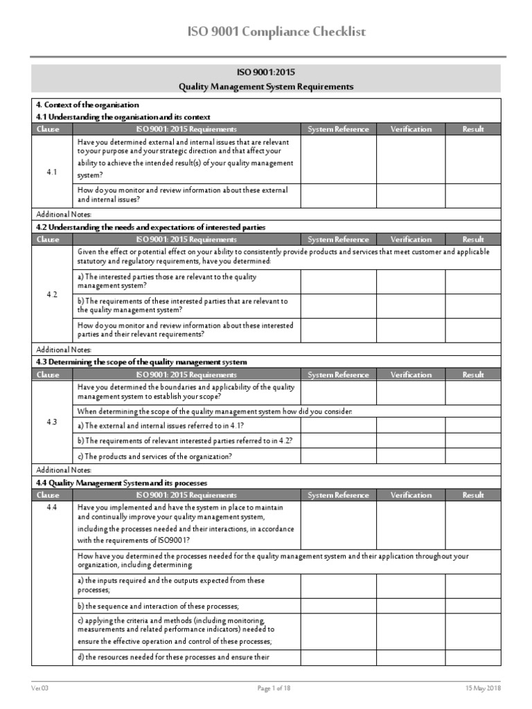 ISO 9001 Compliance Checklist Guide | PDF | Quality Management | Iso 9000