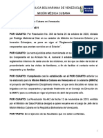 Reglamento Dicisplinario Interno de La Misión Médica Cubana en Venezuela 2021 Ultima Versión Listo