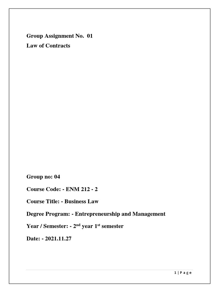Law Assignment - Group 04 | PDF | Common Law | Private Law
