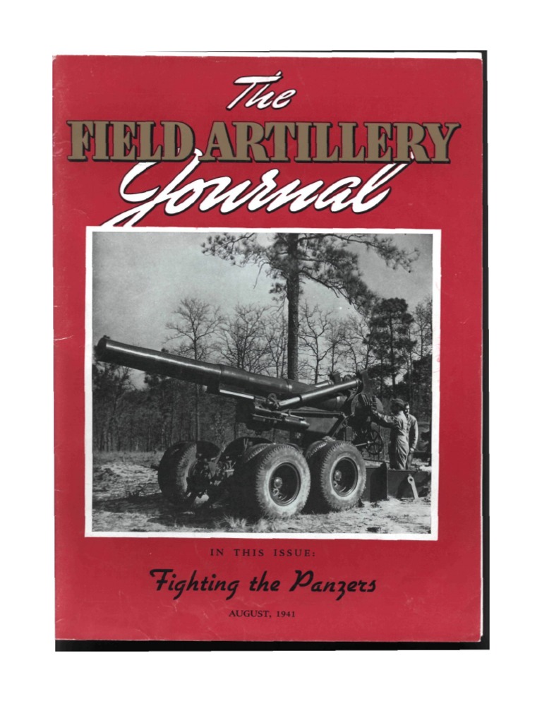 Field Artillery Journal Aug 1941 Anti Tank Warfare Tanks