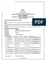 College of Commerce and Business Administration BUSS 104: Principles of Management Accounting