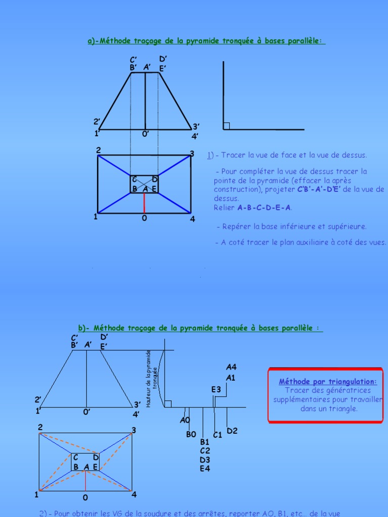 Traçage de pyramides tronquées | PDF | Géométrie | Géométrie