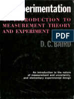 Experimentation - An Introduction To Measurement Theory and Experiment Design D C Baird