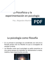 La Psicofísica y La Experimentación en Psicología