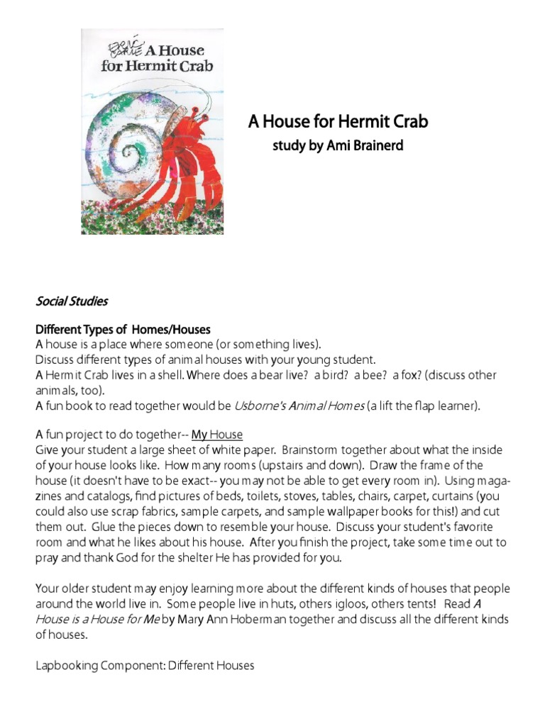 A House For Hermit Crab: Study by Ami Brainerd | PDF | Algae | Crab