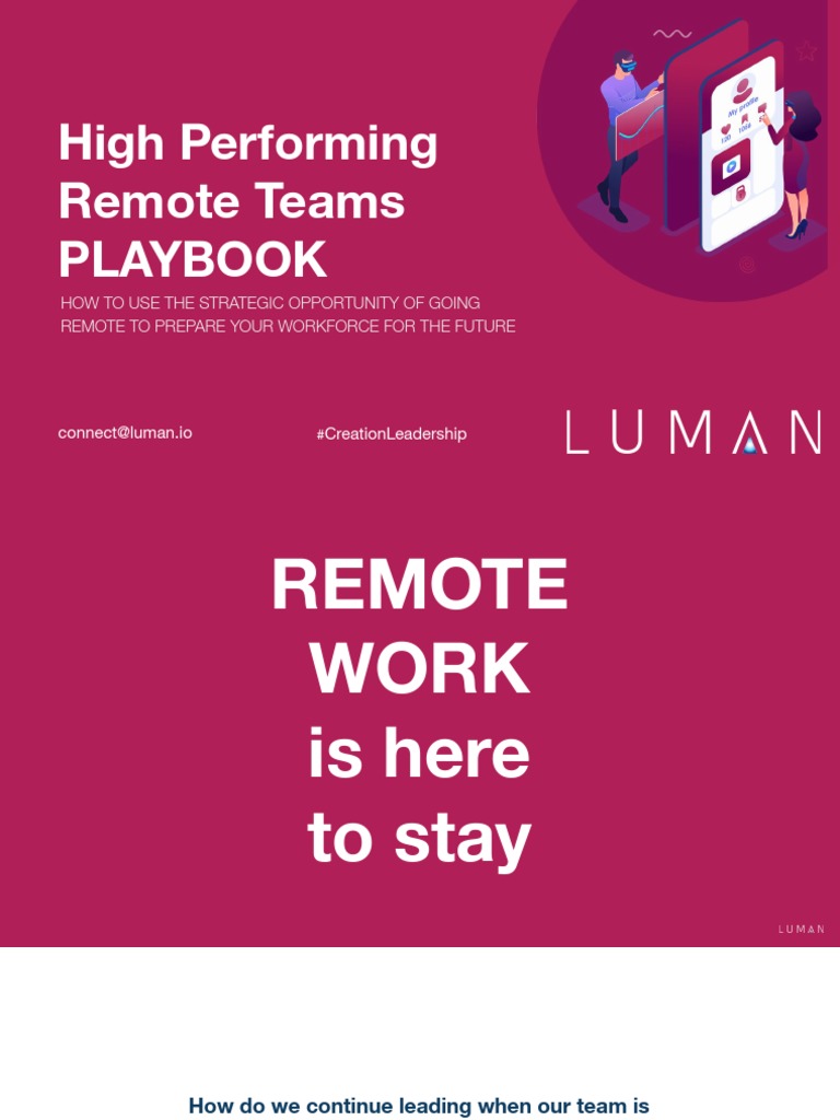 High Performing Remote Teams Playbook Pdf Agile Software