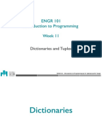 ENGR 101 Introduction To Programming Week 11: Dictionaries and Tuples