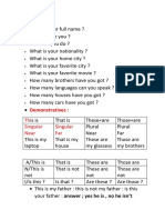 Demonstratives:: TH Singular Near Singular Far