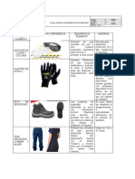 Ficha Tecnica de Especificaciones Epp