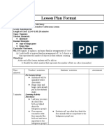 Lesson Plan Format: Pre Lesson Set-Up