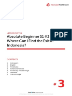 Absolute Beginner S1 #3 Where Can I Find The Exit in Indonesia?