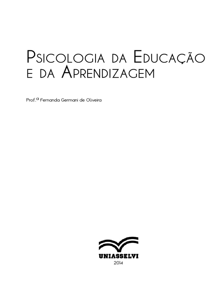 Livro Psicologia Da Educação e Da Aprendizagem | PDF | Aprendizado ...