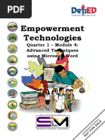 Empowerment Technologies: Quarter 1 - Module 4: Advanced Techniques Using Microsoft Word