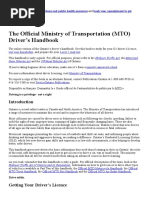 The Official Ministry of Transportation (MTO) Driver's Handbook