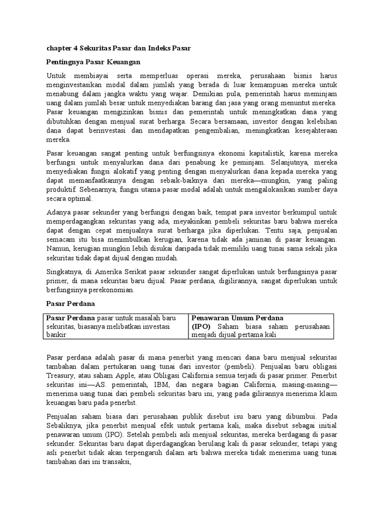 Pasar Keuangan: Peran dan IPO | PDF | Bisnis