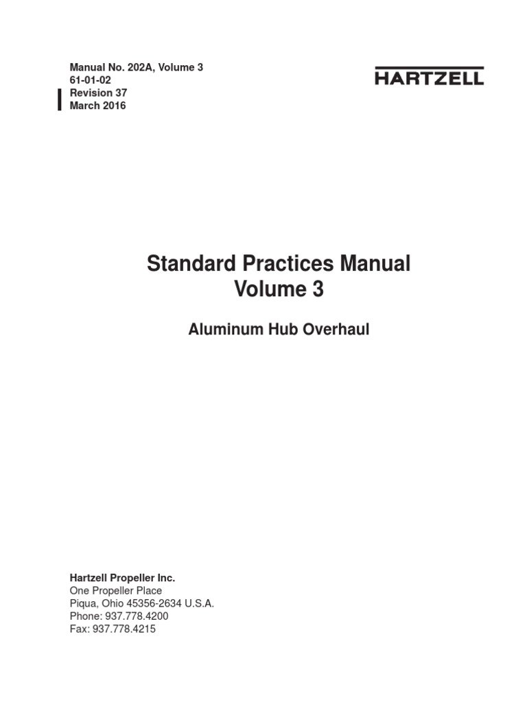 Standard practices manual aluminum hub overhaul pdf propeller