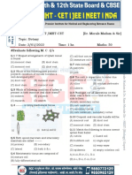 NEET-CET Biology Unit Test No.3 - Chapters - 06-02-22