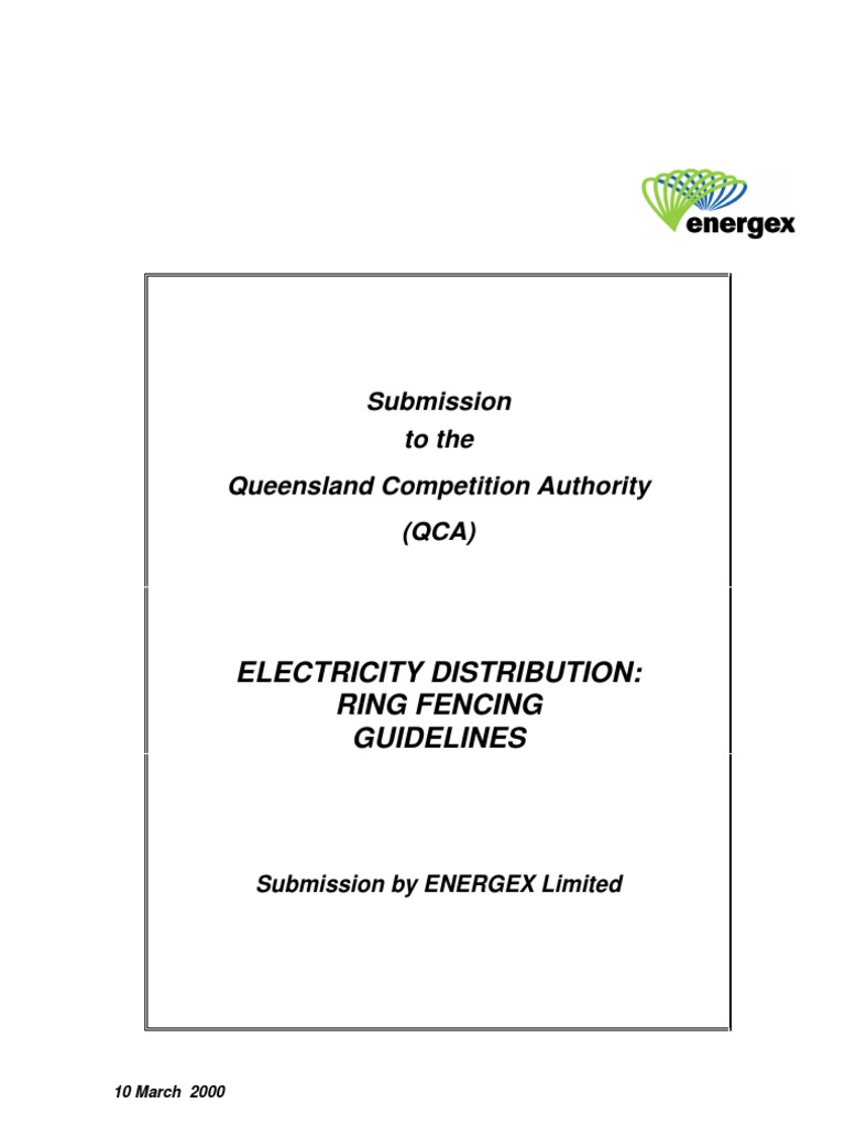 Submission To The Queensland Competition Authority (QCA) Electricity