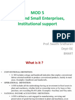 Mod 5 Micro and Small Enterprises, Institutional Support: Prof. Swathi Sridharan Dept-ISE Bnmit