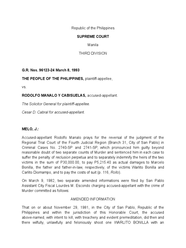 Philippines Supreme Court Murder Case | PDF | Murder | Witness