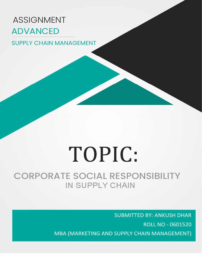 Assignment Advance Supply Chain Management | PDF