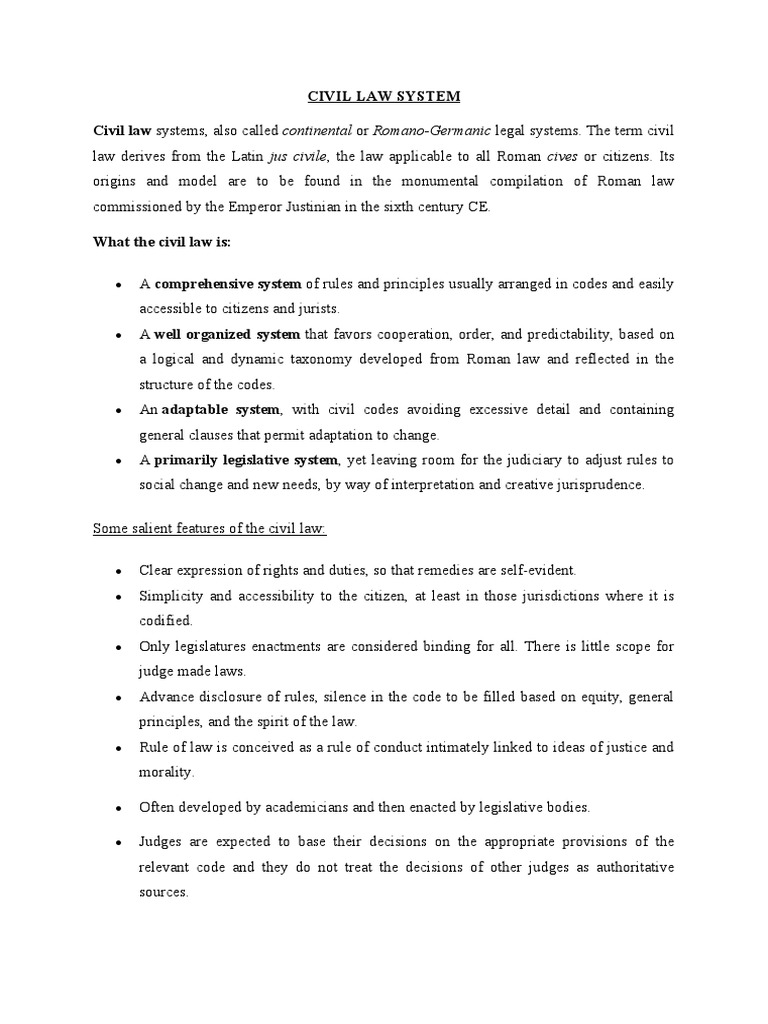 Overview of Civil Law Systems | PDF | Precedent | Common Law