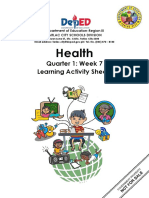 Health: Quarter 1: Week 7 Learning Activity Sheets