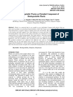 Fruit and Vegetable Wastes As Potential Component of Biodegradable Plastic