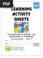 Second Quarter - Week 3: English For Academic and Professional Purposes