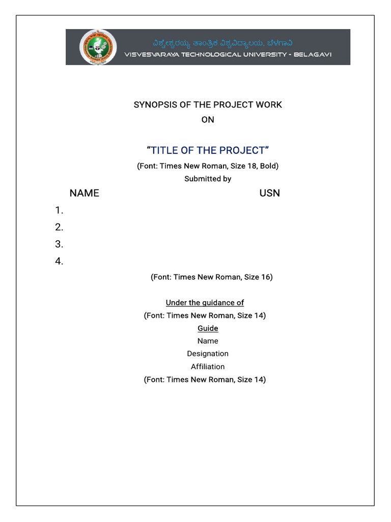 Project Synopsis Template Guide | PDF