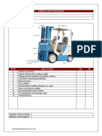 Forklift Truck Checklist: Signature of Site in Charge: Signature of Site Engineer