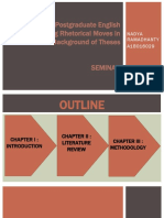 An Analysis of Postgraduate English Student Using Rhetorical Moves in The Background of Theses Seminar