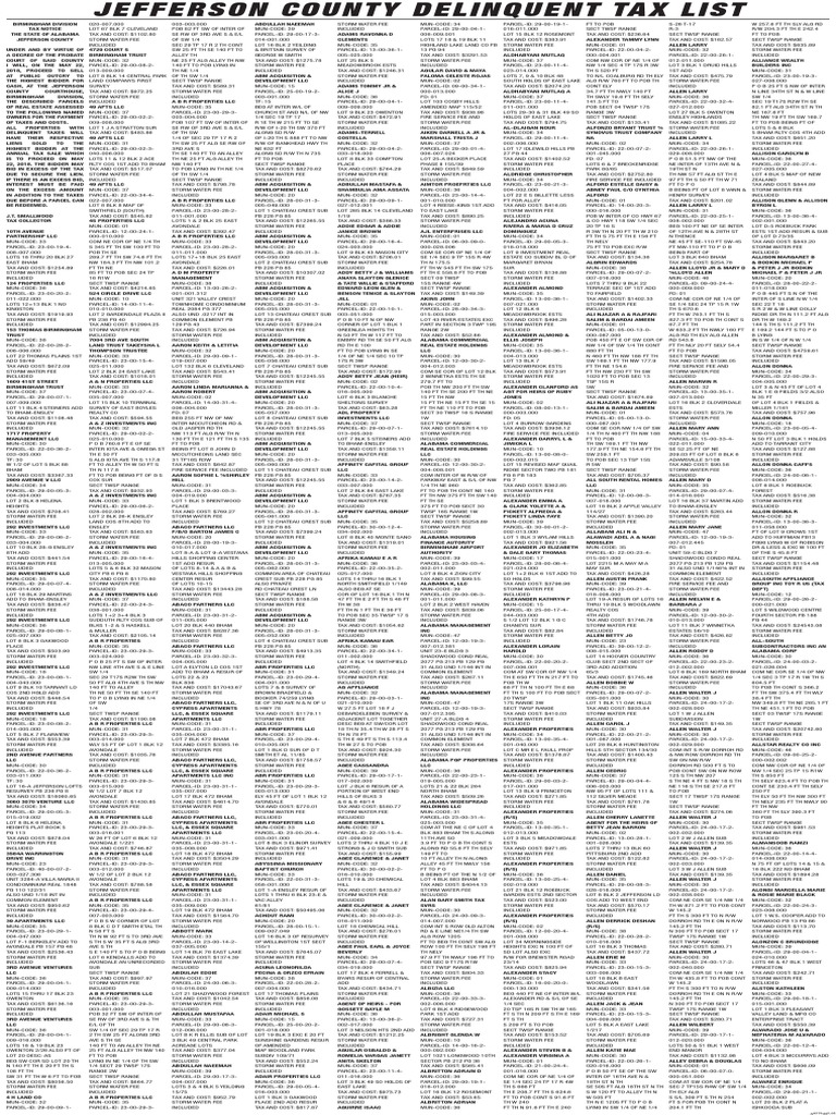 Jefferson County Tax List PDF Payments Natural Resources Law