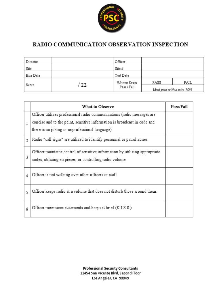 4A - Radio Observation Inspection | PDF