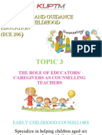 Topic 3 - The Role of Educators or Caregivers As Counselling Teachers