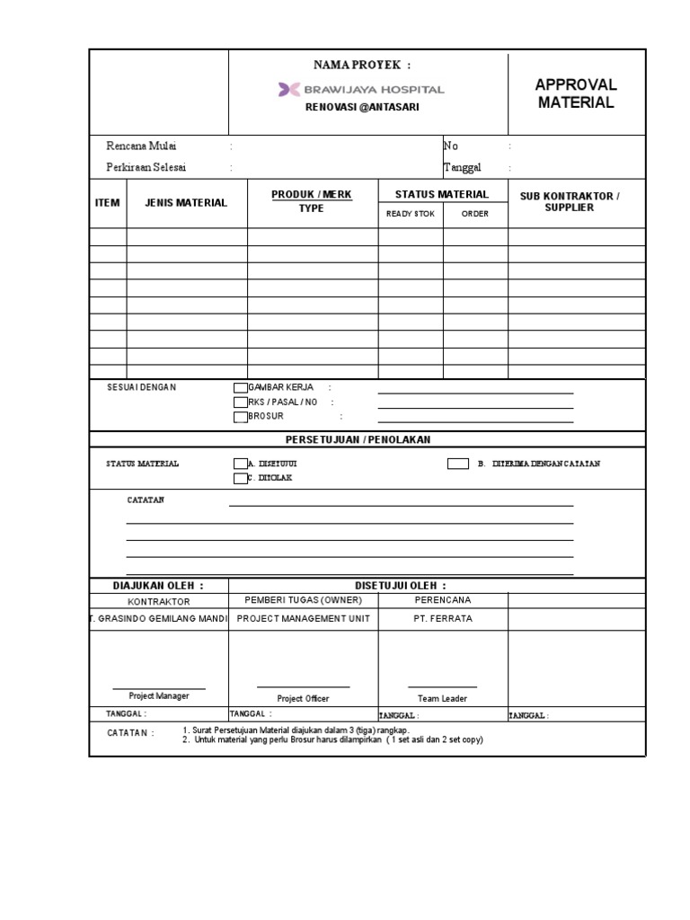Form Approval Material Pdf