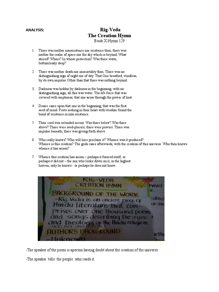 Creation Hymn: Origins of the Universe | PDF | Religious Belief And ...