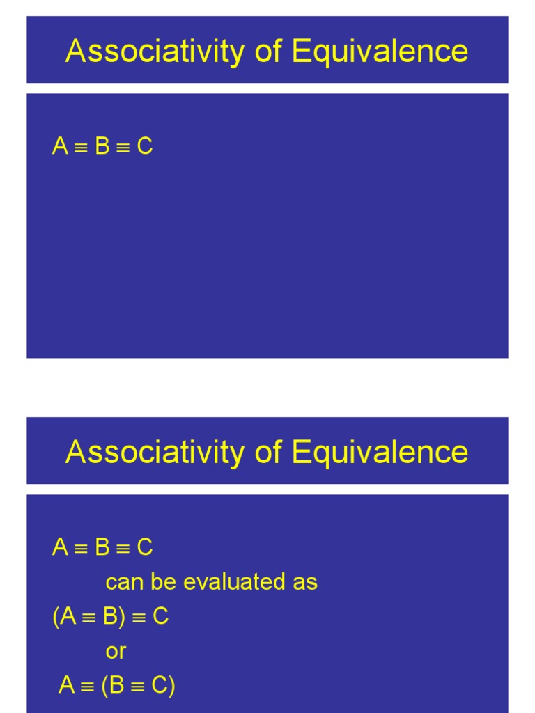 Associativity in Equivalence Logic | PDF