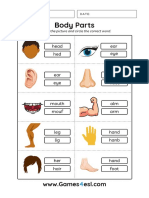 Body Parts Worksheet 1