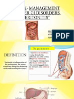 Unit Ix-Management of Upper Gi Disorders "Peritonitis": Presented By: Ayushi Raina Clinical Instructor