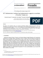 ICT Infrastructure, Technical and Administrative Support As Correlates of Teachers' Laptop Use