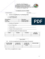 Coordination Form: Surigao Del Norte Police Provincial Office