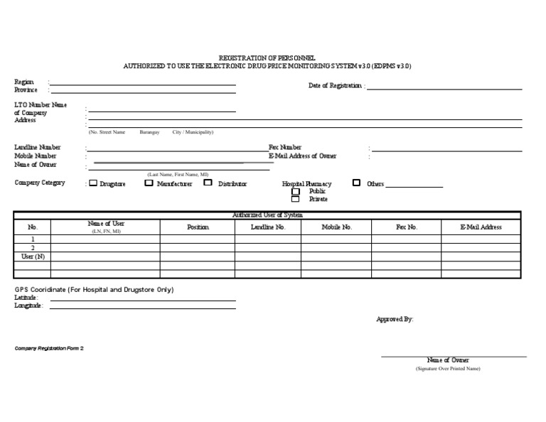 EDPMS v3.0 Personnel Registration Form | PDF