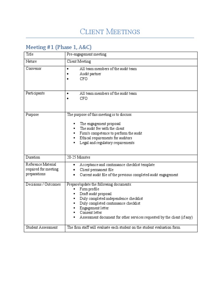 Meeting Brief V1 1 Pdf Audit Internal Audit