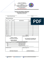 Waste Materials Report: Department of Education