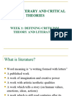 Defining Criticism, Theory and Literature