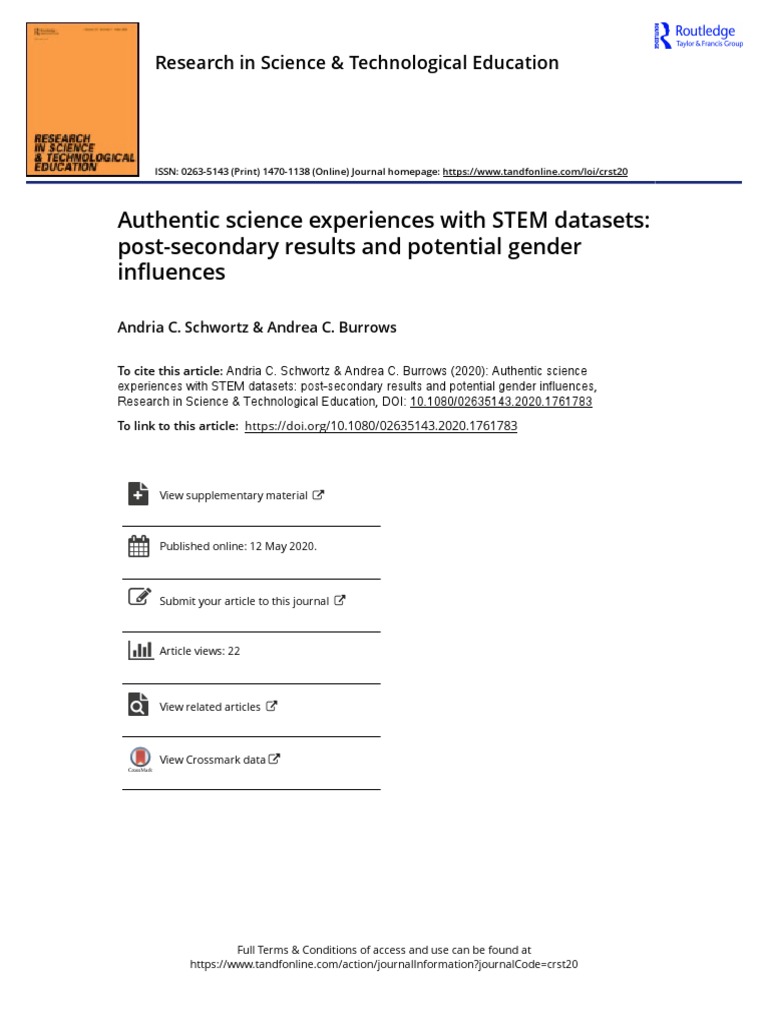 Authentic Science Experiences With STEM Datasets: Post-Secondary ...