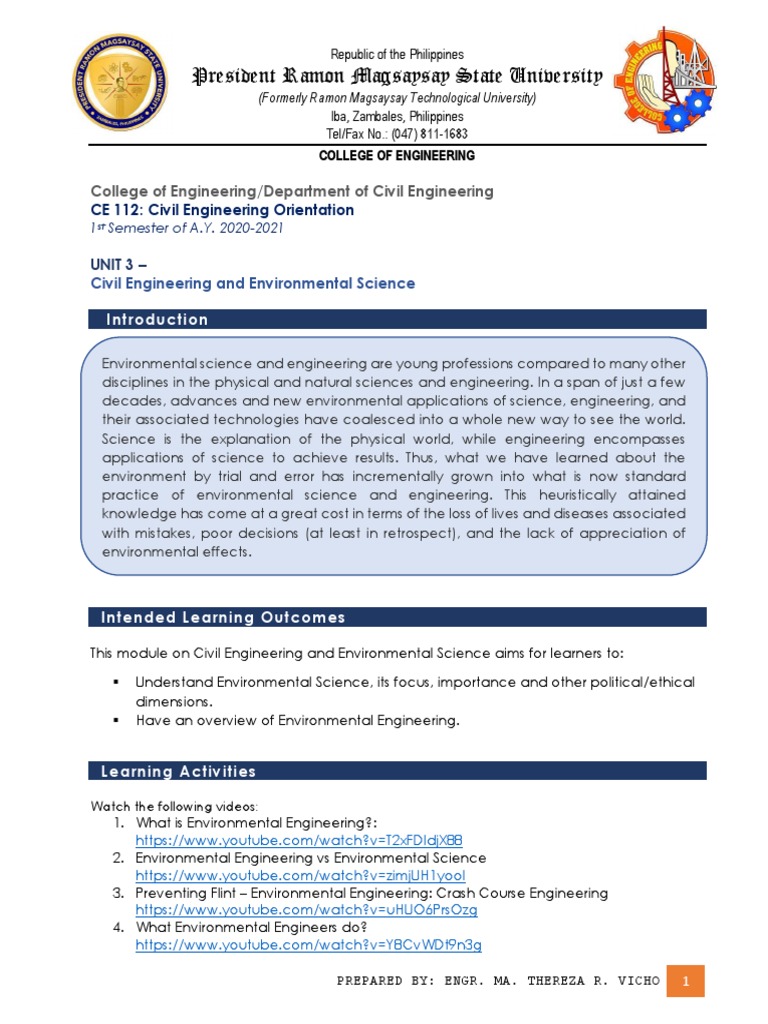 Civil Engineering and Environmental Science | PDF | Environmental ...