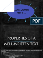 Properties of Well-Writen Text