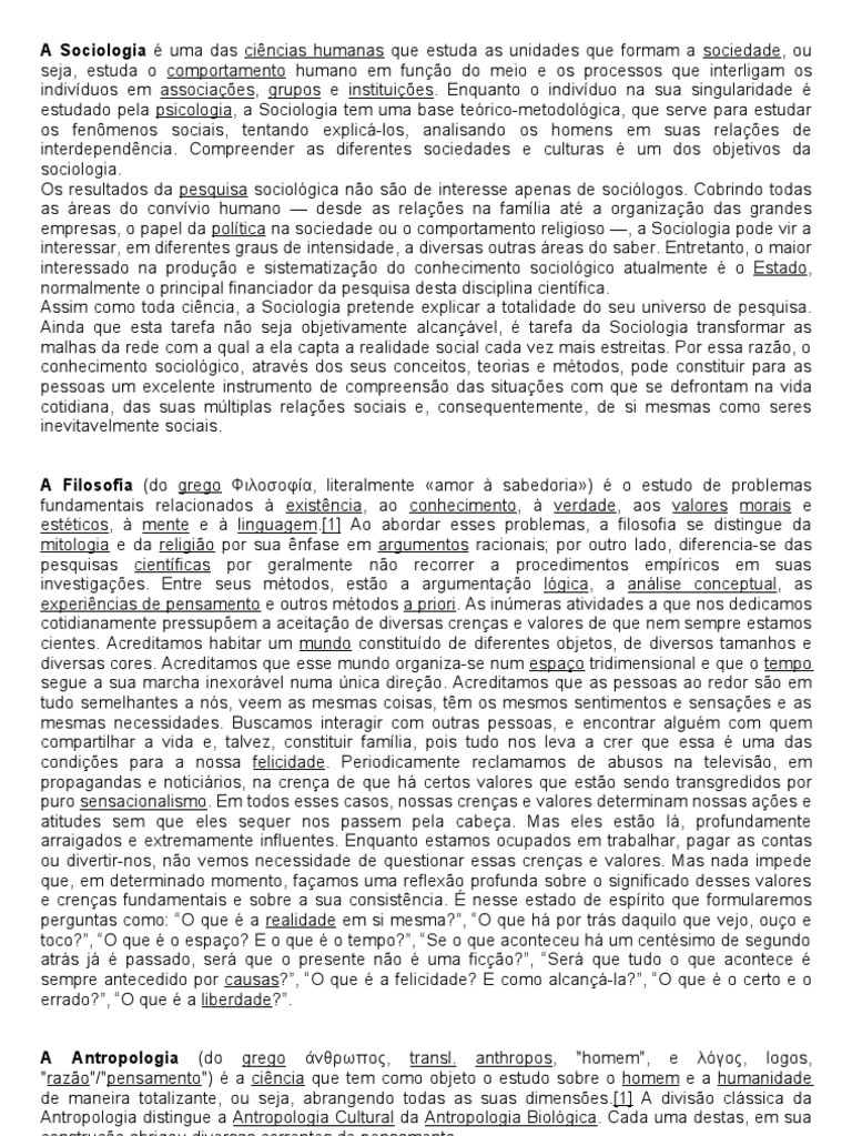 A Sociologia É Uma Das Ciências